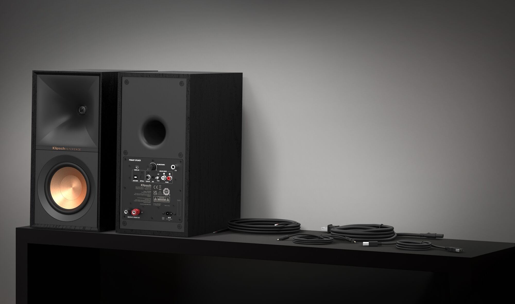 klipsch-r-50pm-powered-stereo-speakers-aktive-regallautsprecher-mit-tractrix-hor image 5