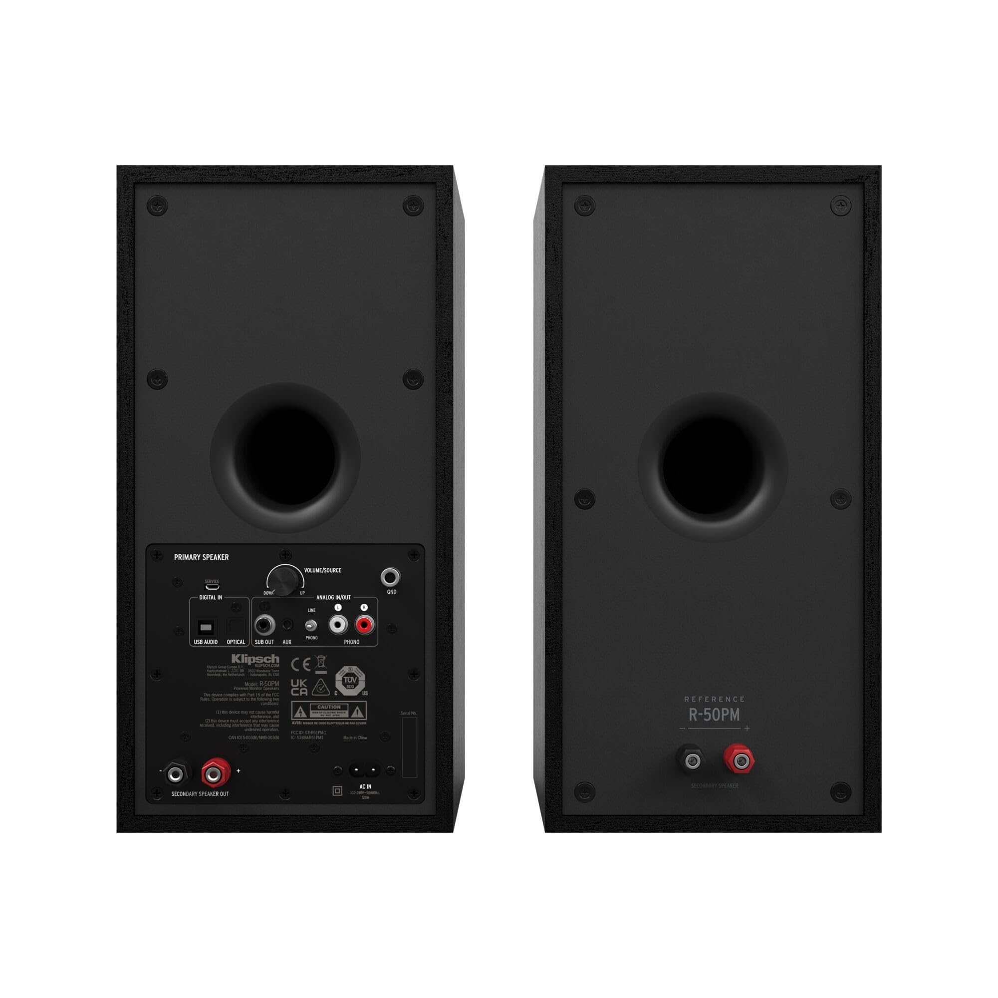 klipsch-r-50pm-powered-stereo-speakers-aktive-regallautsprecher-mit-tractrix-hor image 4