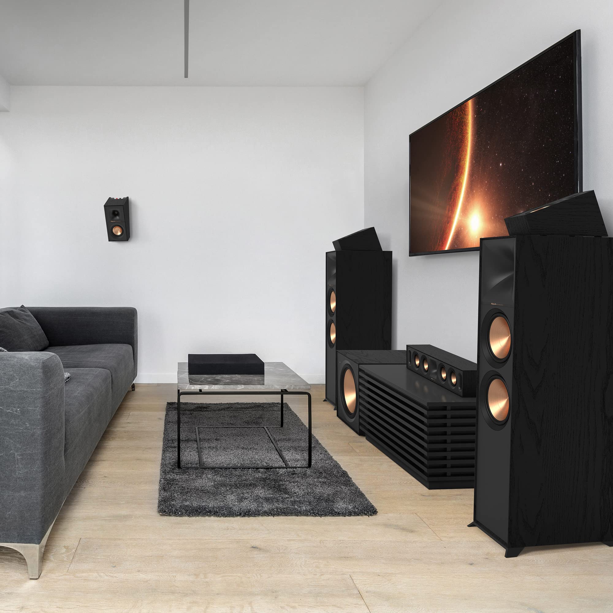 klipsch-r-40sa-paar-dolby-atmos-surround-lautsprecher-schwarz-mit-tractrix-horn- image 2